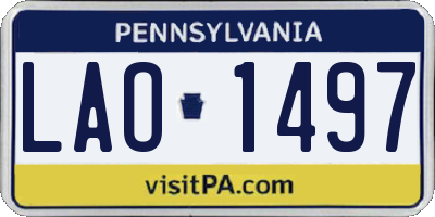 PA license plate LAO1497