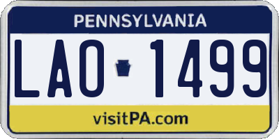 PA license plate LAO1499