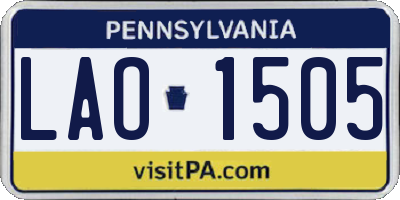 PA license plate LAO1505