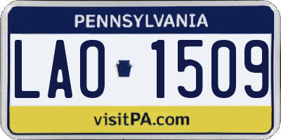 PA license plate LAO1509