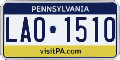 PA license plate LAO1510