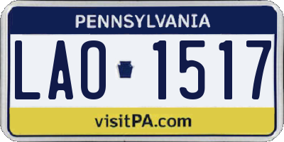 PA license plate LAO1517