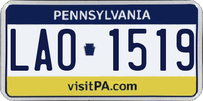PA license plate LAO1519