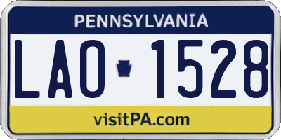 PA license plate LAO1528