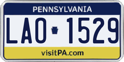 PA license plate LAO1529