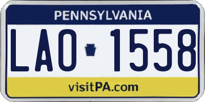 PA license plate LAO1558