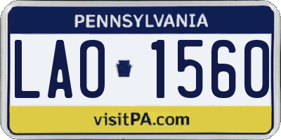 PA license plate LAO1560