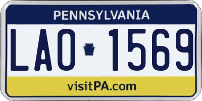 PA license plate LAO1569