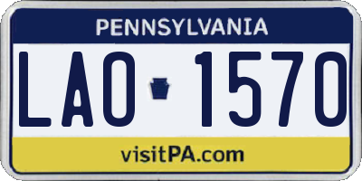PA license plate LAO1570