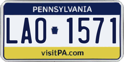 PA license plate LAO1571