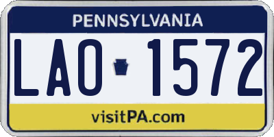 PA license plate LAO1572