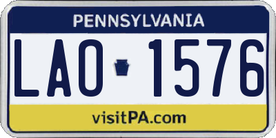 PA license plate LAO1576