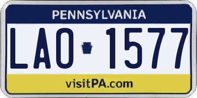 PA license plate LAO1577