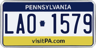 PA license plate LAO1579