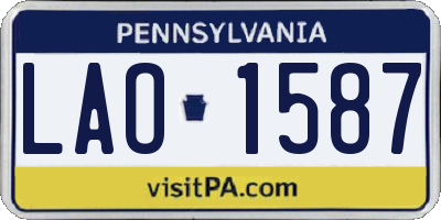 PA license plate LAO1587