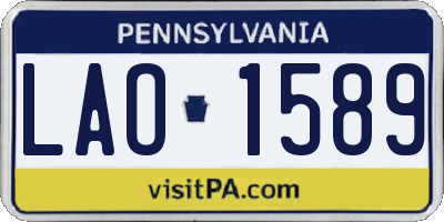 PA license plate LAO1589