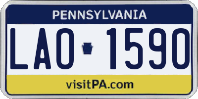 PA license plate LAO1590