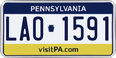 PA license plate LAO1591