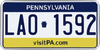 PA license plate LAO1592