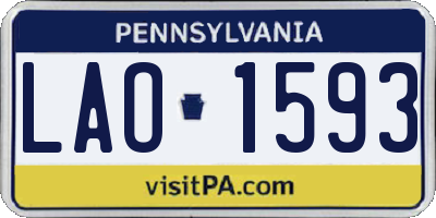 PA license plate LAO1593
