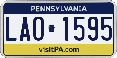 PA license plate LAO1595
