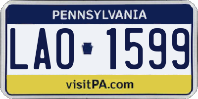 PA license plate LAO1599