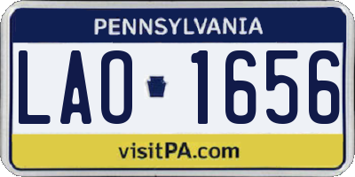 PA license plate LAO1656