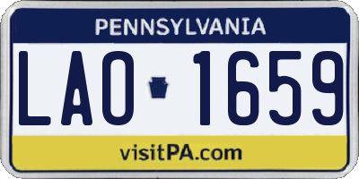 PA license plate LAO1659