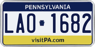 PA license plate LAO1682
