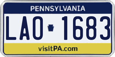 PA license plate LAO1683