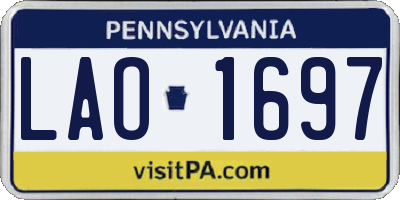 PA license plate LAO1697