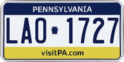 PA license plate LAO1727