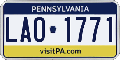 PA license plate LAO1771