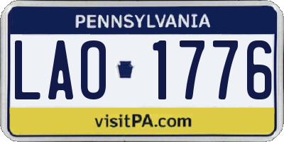 PA license plate LAO1776