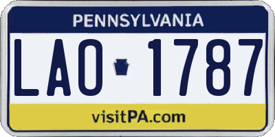 PA license plate LAO1787