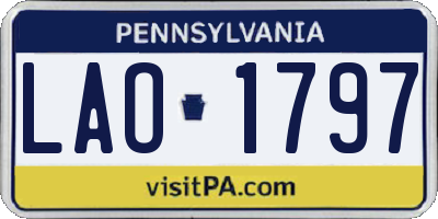 PA license plate LAO1797
