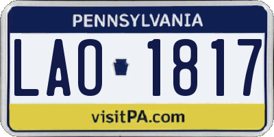 PA license plate LAO1817