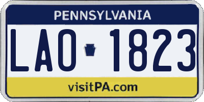 PA license plate LAO1823