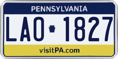 PA license plate LAO1827