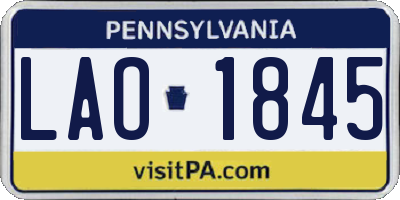 PA license plate LAO1845