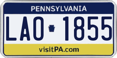 PA license plate LAO1855