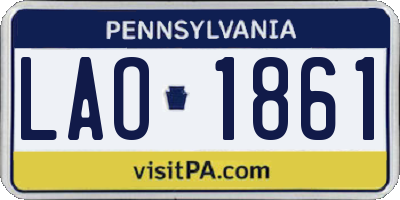 PA license plate LAO1861