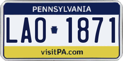 PA license plate LAO1871