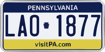 PA license plate LAO1877