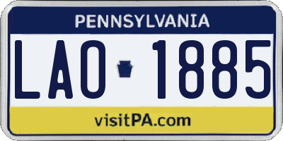 PA license plate LAO1885