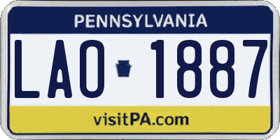 PA license plate LAO1887