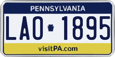 PA license plate LAO1895