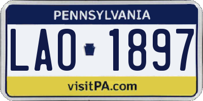 PA license plate LAO1897