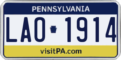 PA license plate LAO1914