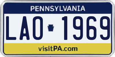 PA license plate LAO1969